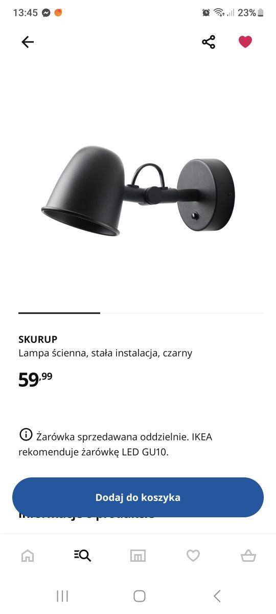 Kinkiet Ikea Skurup