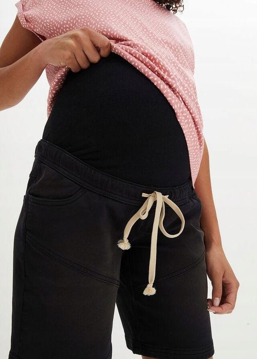 B.P.C spodnie ciążowe bermudy jeansowe czarne ^38