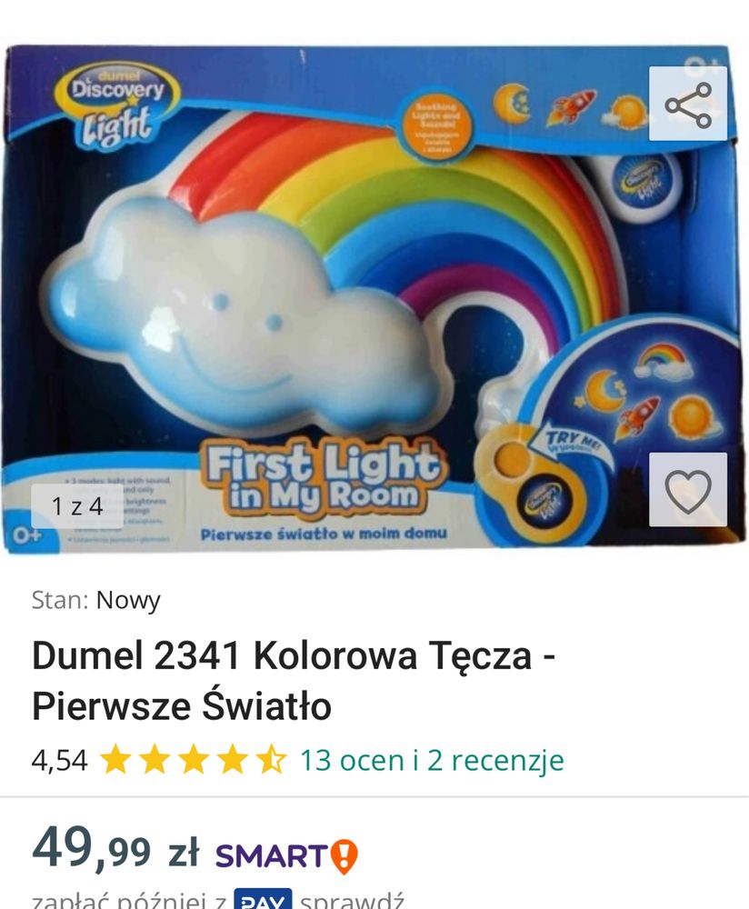 Lampka tecza, projektor na pilota  „18”