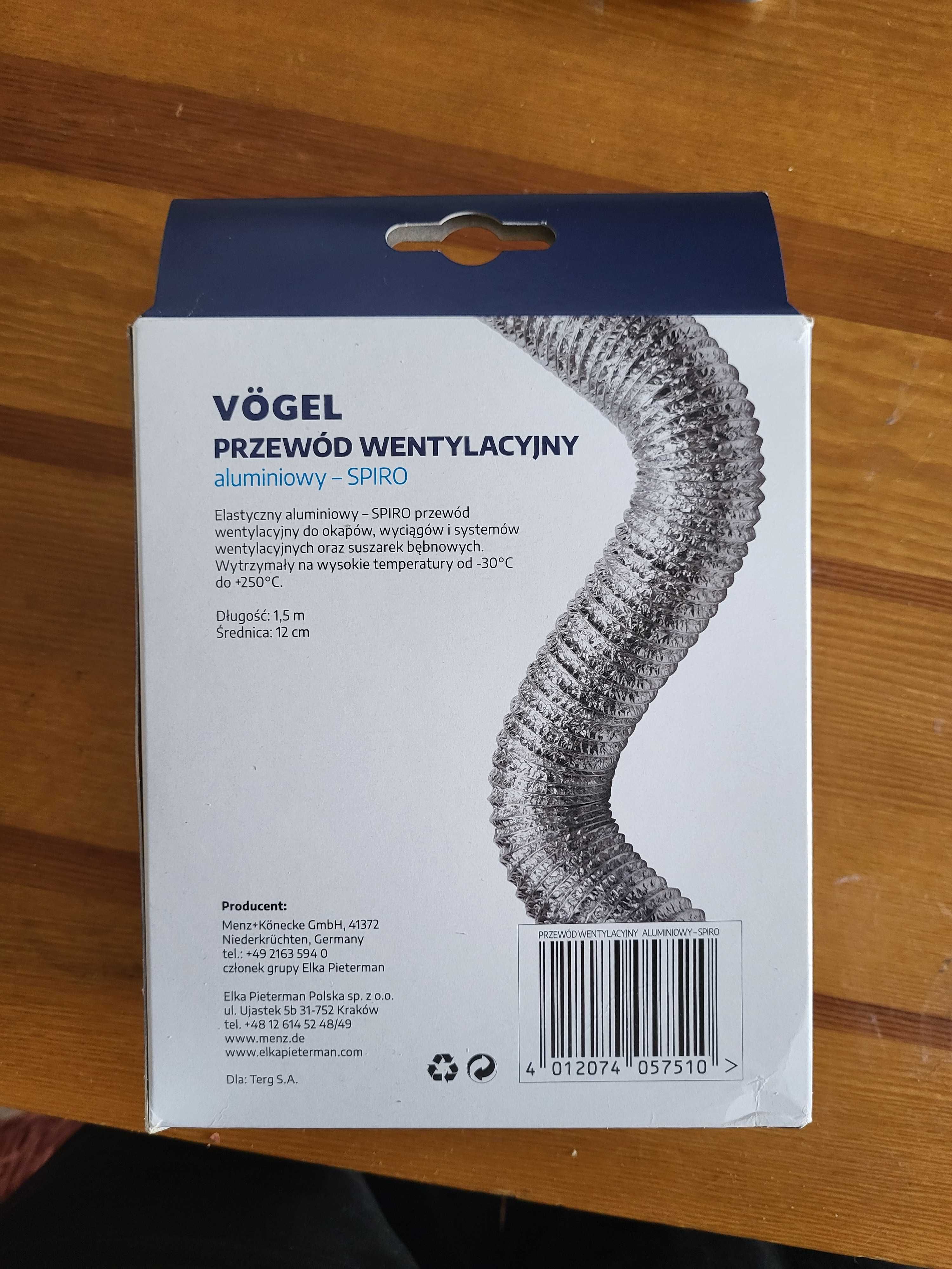 Przewód wentylacyjny VÖGEL 1.5m Aluminiowy Spiro