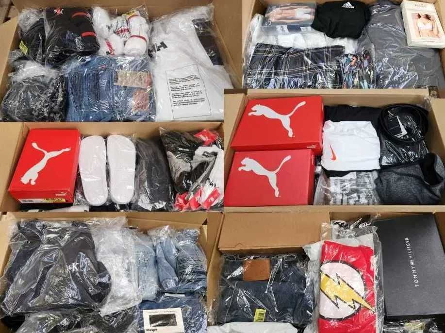 Box pełen markowych ubrań Guess, Nike, Hilfiger, Calvin Klein 90% NOWE