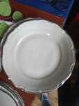 6szt Chodzież G237 średnica 25cm porcelana czarne cyfry na odwrocie