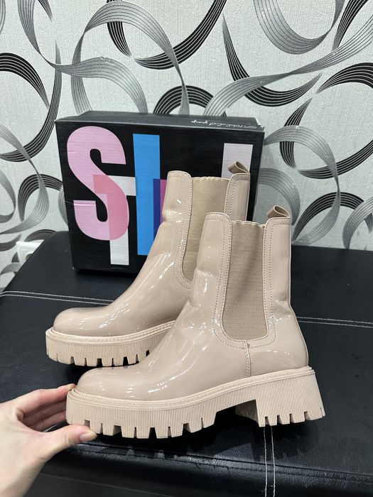 Ботинки челсі лаковані демісезоні лакові ботинки челси сапоги лаковые