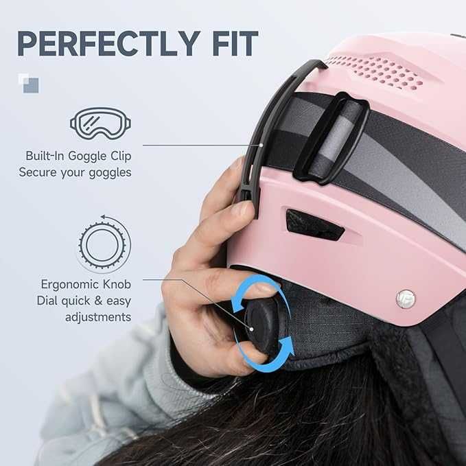 Kask narciarski Findway . Rozmiar L 56-61 .Różowy .