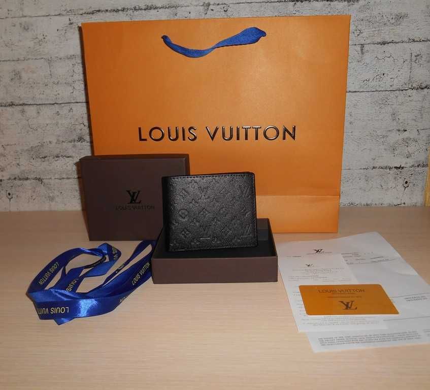 Louis Vuitton portmonetka Czarny portfel męski skóra 15-223