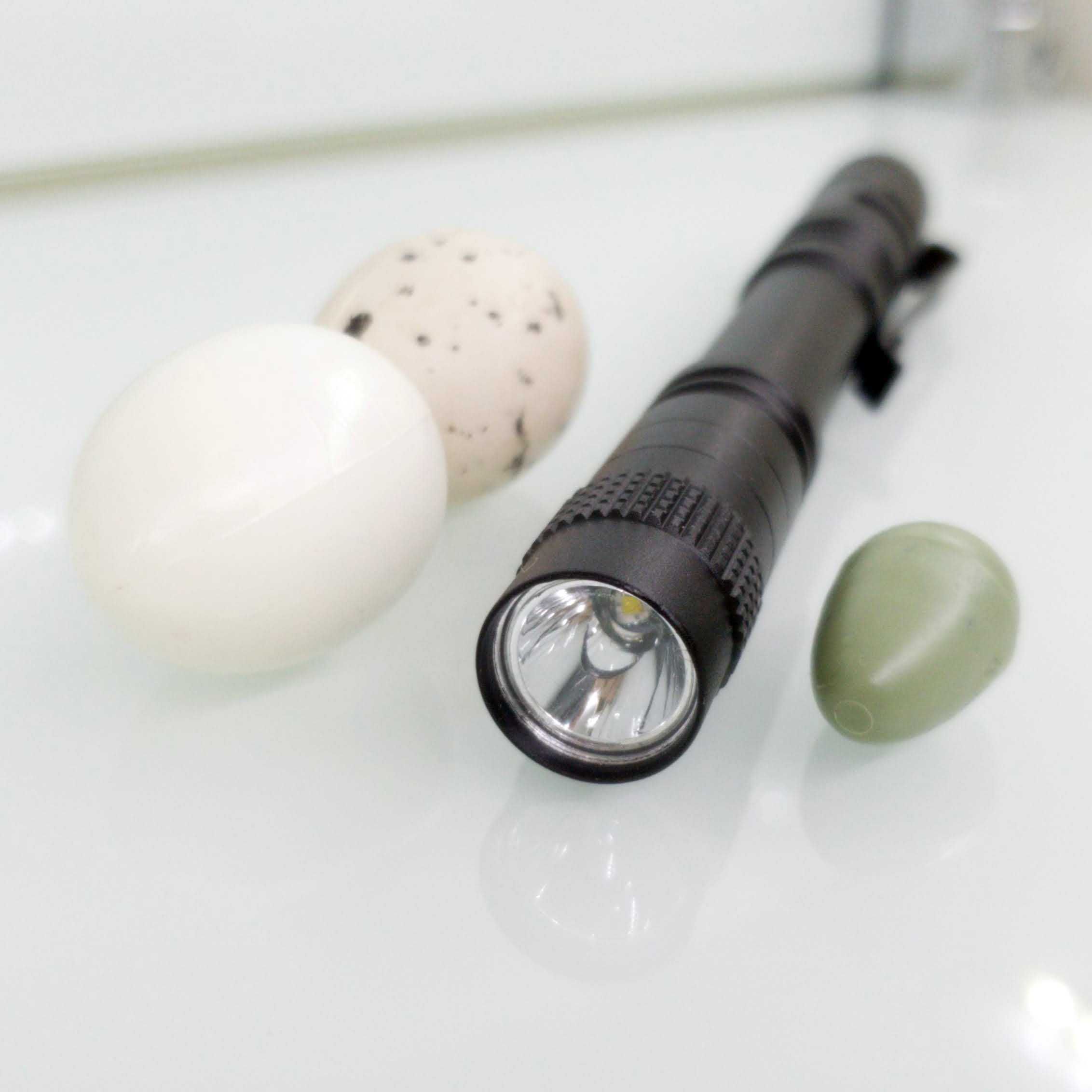 Lanterna mira ovos tipo caneta (ovoscópio), Super Led, ovos pequenos