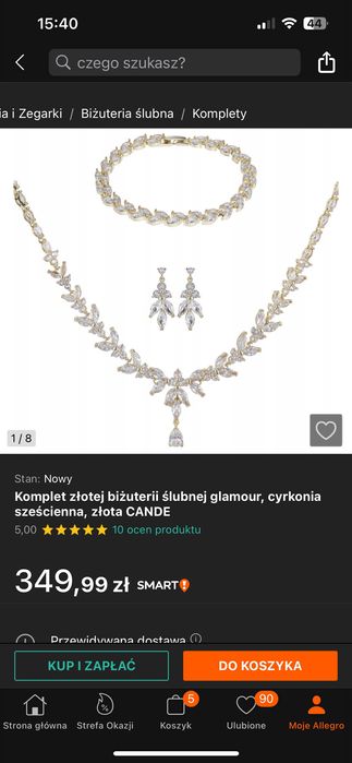 Biżuteria złota kolczyki bransoletka naszyjnik