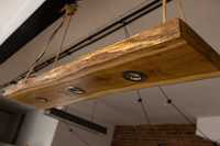 Lampa wisząca dębowa loft z drewna
