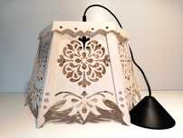 Lampa drewniana góralska wisząca klosz abażur styl zakopiański folk