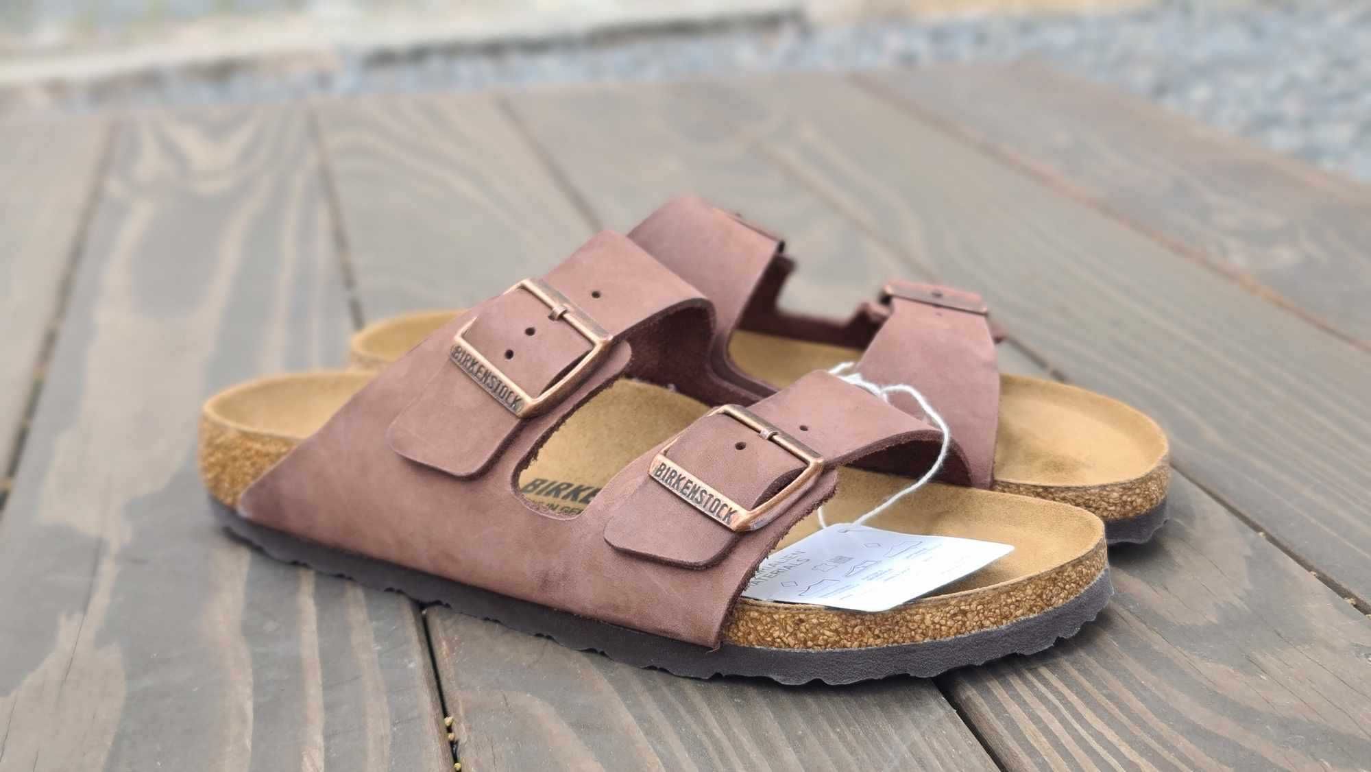 Шлепанцы босоножки BIRKENSTOCK® Arizona шкіра биркеншток ортопеды