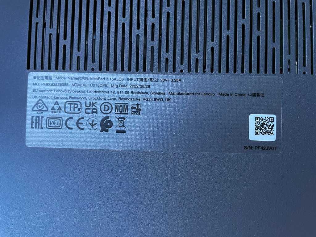 Laptop Lenovo IdeaPad 3 15ALC6 - Gwarancja, Jak nowy