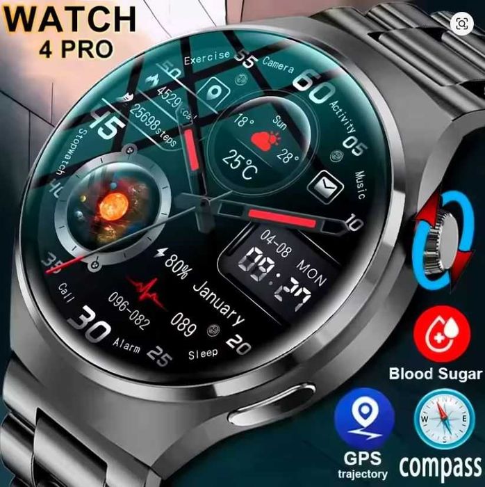 Smart Watch 4 Pro 360*360 Bluetooth Call IP68Waterproof NFC