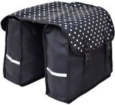 Sakwa na bagażnik 2x15L , torba rowerowa - czarna w groszki