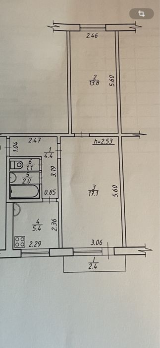 Продам 2 кімнатну квартиру.Є відновлення!