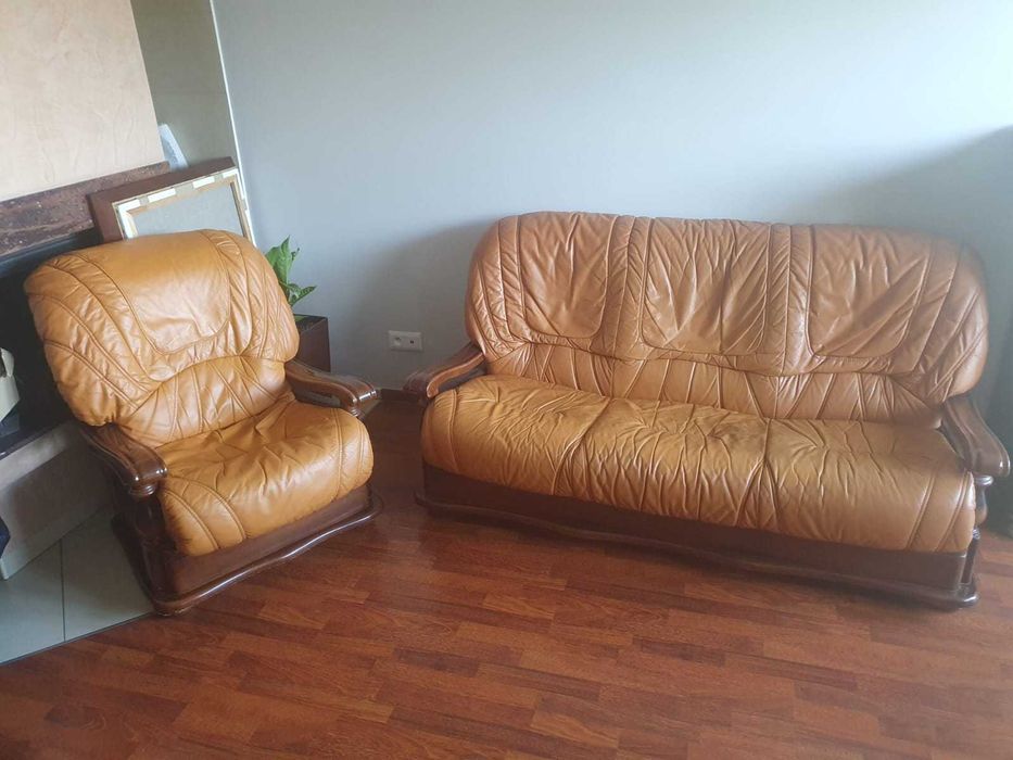 Kanapa skórzana + fotel