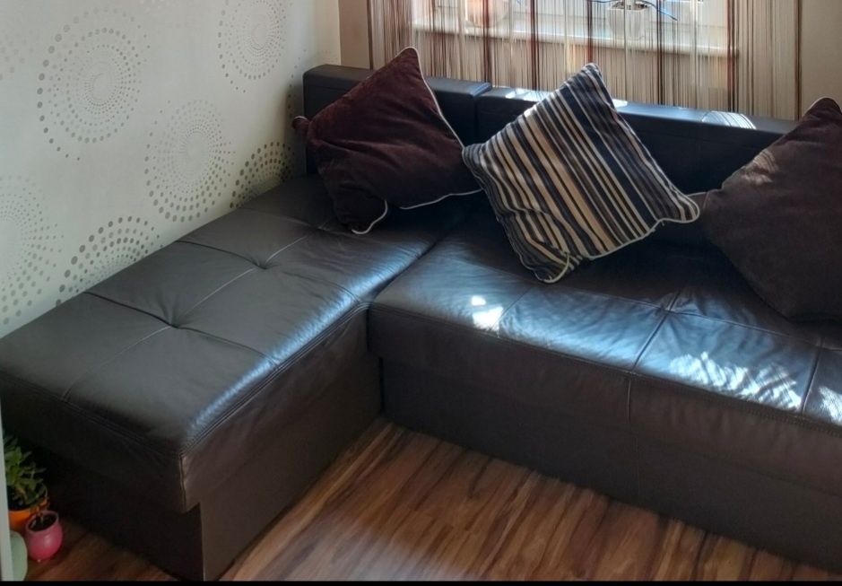 Narożnik z funkcją spania eko skora