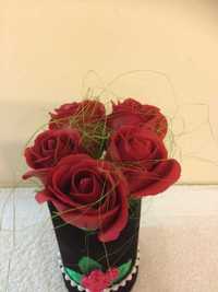 Kwiaty mydlane róże  prezent na każda okazję - flower box