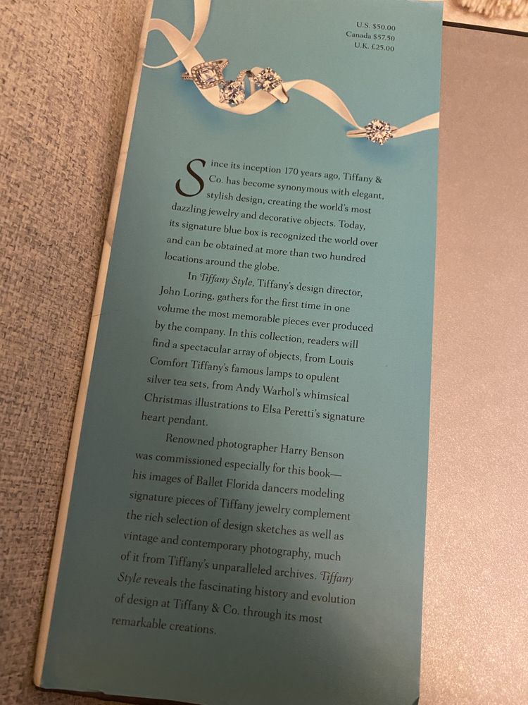 Livro decorativo Tiffany  Style