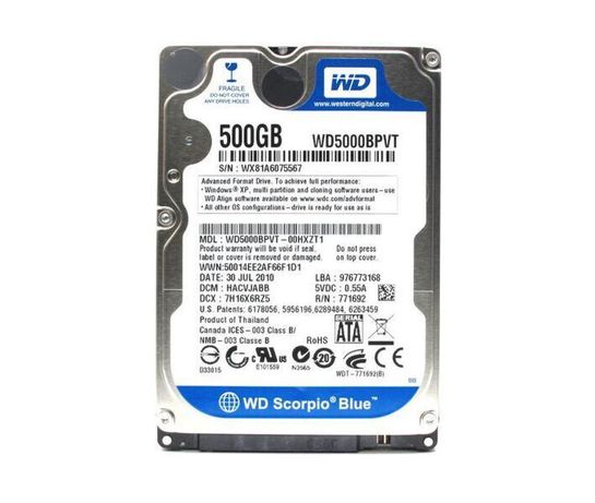Жорсткий диск WD Scorpio Blue 500 GB