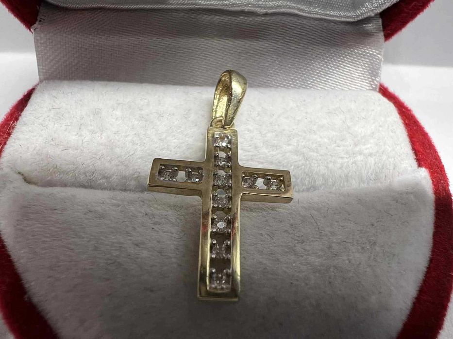 Złota zawieszka wisiorek Krzyżyk próba 585 0,77g