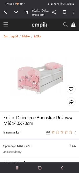 Łóżeczko dla dziewczynki