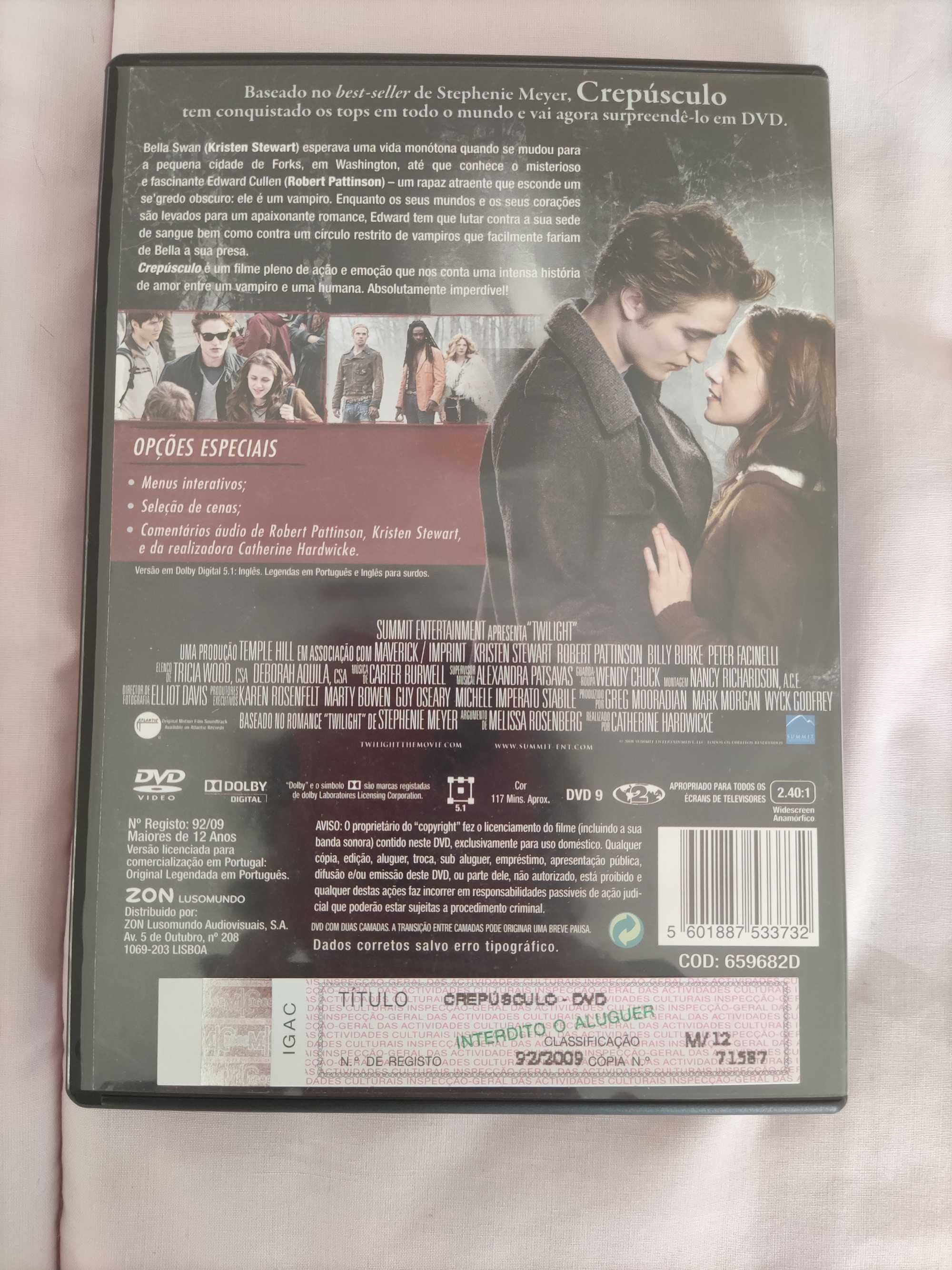 3 filmes da Saga Twilight em DVD