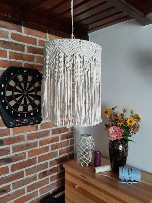 Abażur żyrandol lampa makrama boho rękodzieło