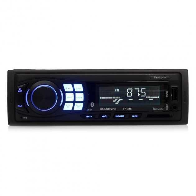 Автомагнитола FANTOM FP-318B 4x50W Bluetooth, AUX, USB, SD (12мес.)