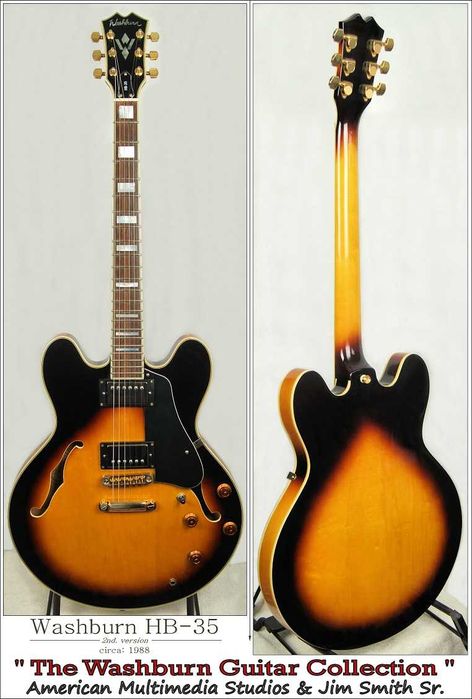 Washburn HB35 (ES-335 style) Bigsby (hand-made in Japan 1989) + case
