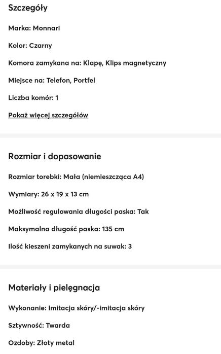 Monnari-nowa  pojemna  torebka z długim paskiem