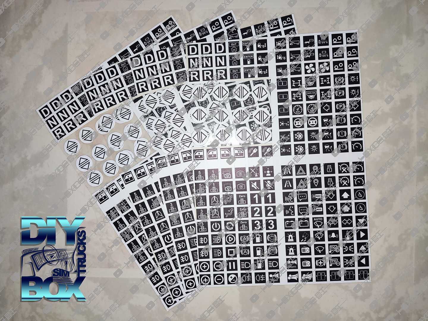 Mega Pack 198 Stickers V2 em Vinil laminado para ButtonBox
