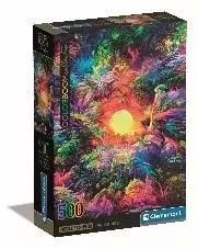 Puzzle 500 Compact Psychedelic Jungle Sunrise. Clementoni