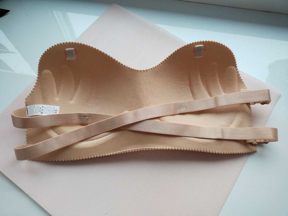 Бюст погруддя бежевий під сукню з відкритим верхом з 2 видами бретелей