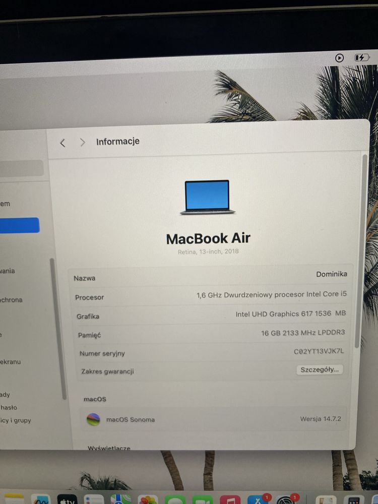 MacBook 13.3” 2018 core i5 16Gb 128SSD / True Tone Retina
