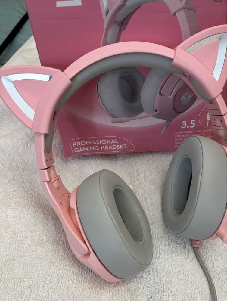 Навушники Onikuma K9 Cat Ear 3.5mm Pink.