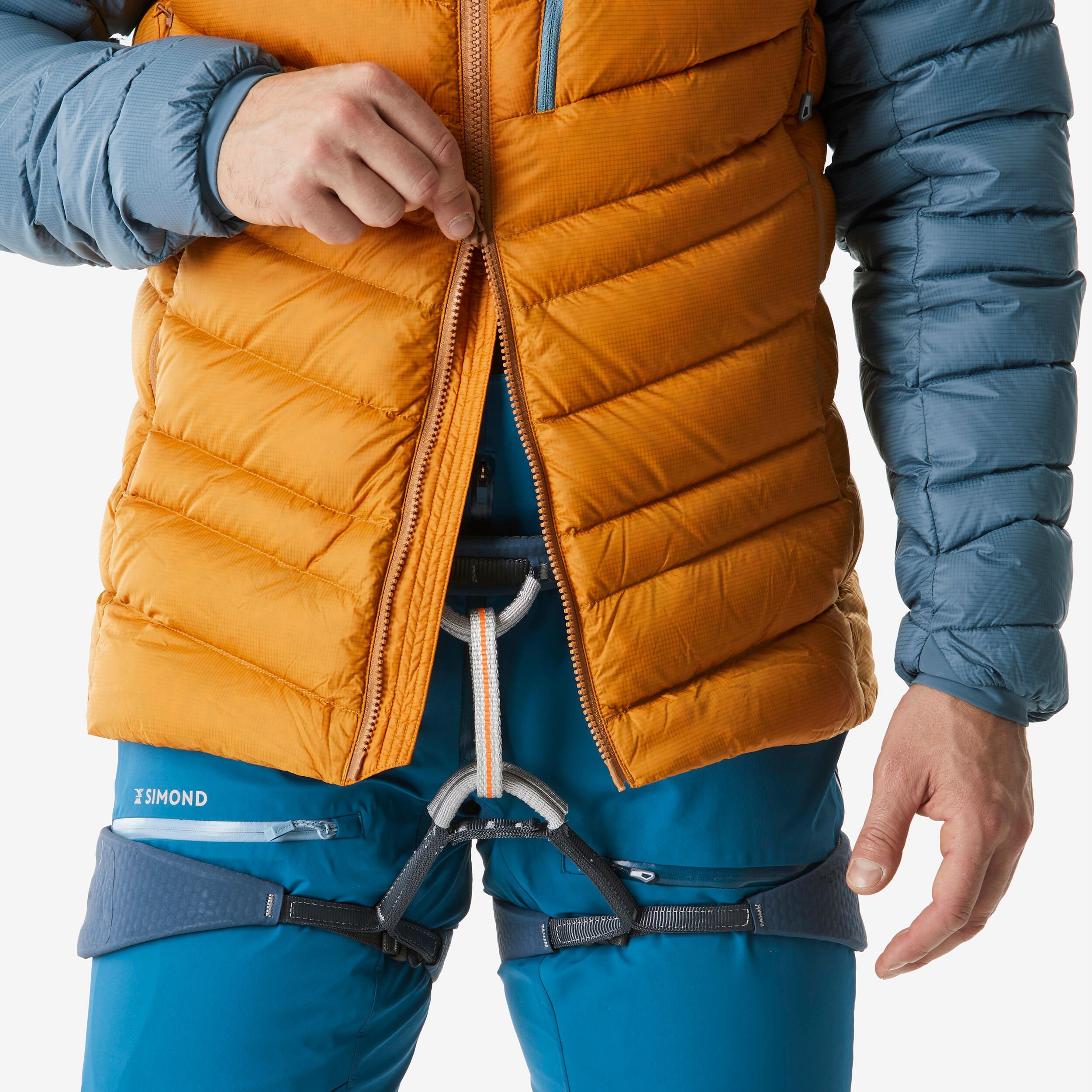 Casaco de penas Alpinismo Homem Ocre - cinzento