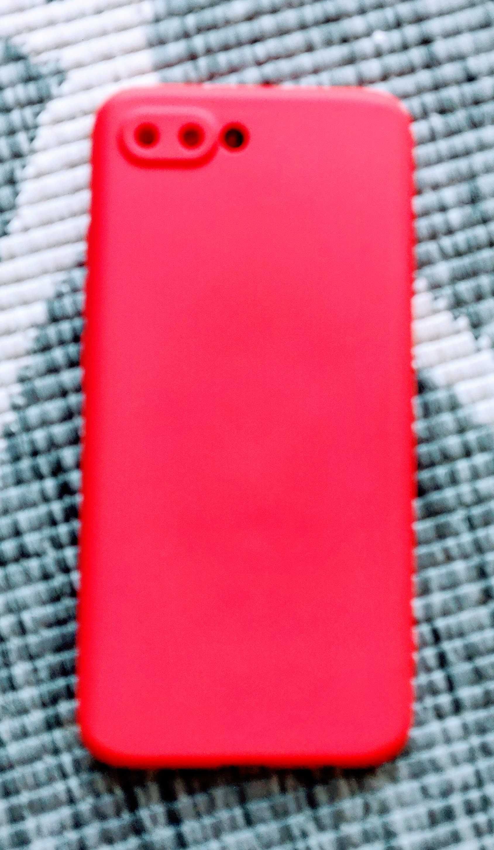 Czerwone - etui case pokrowiec Honor 10 płynny silicon 0,3mm
