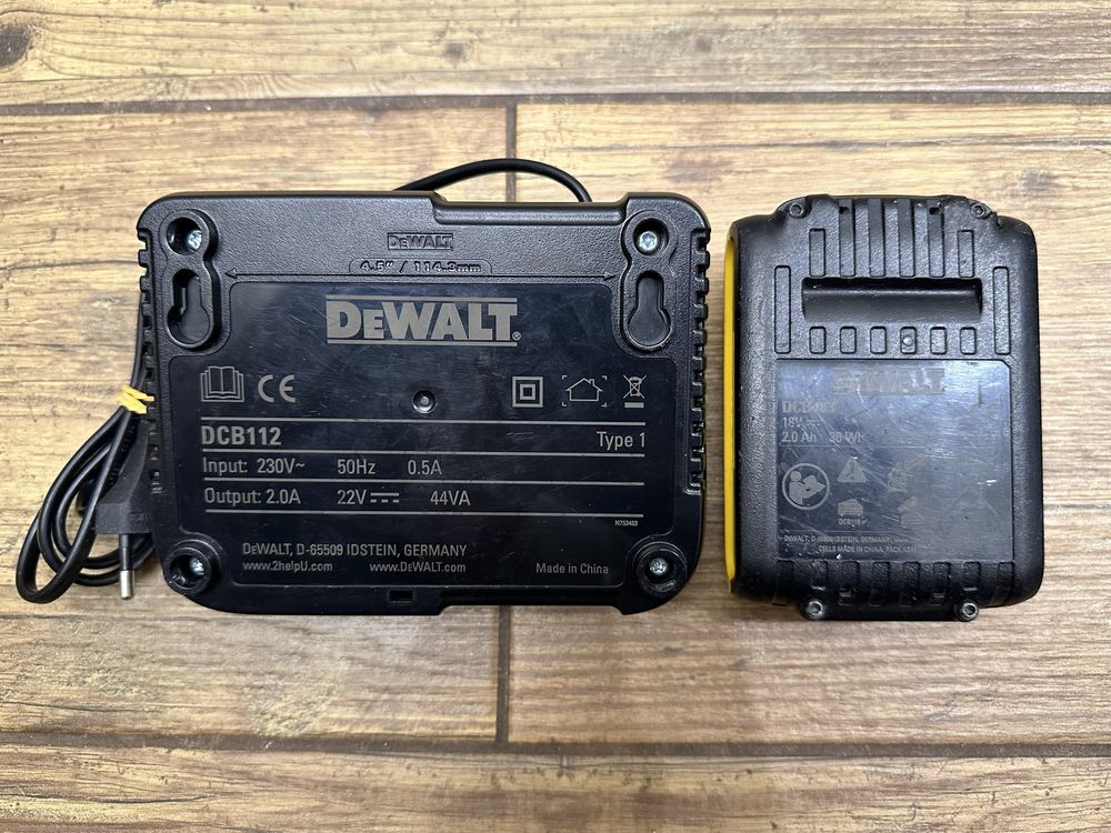 Zestaw bateria akumulator 18V 2AH + ładowarka DCB112 DeWalt - 2021r.