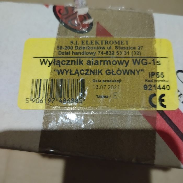 Ręczny ostrzegacz pożarowy OP1 oraz wyłącznik główny