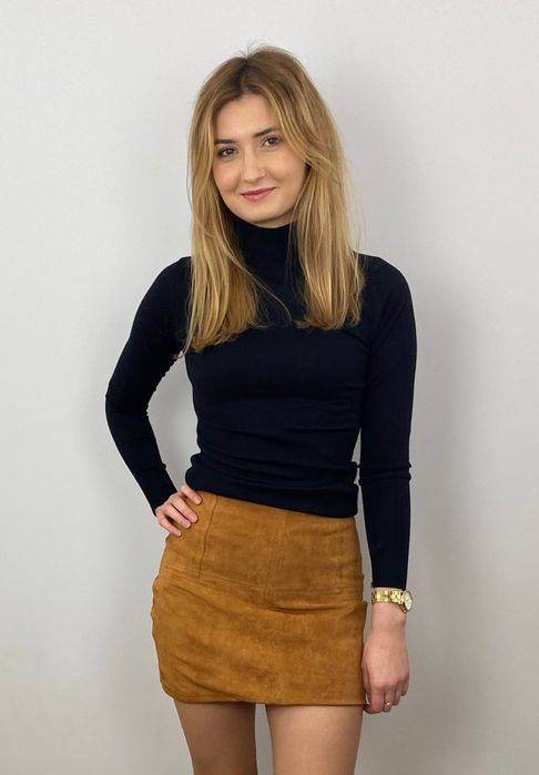 NOWY czarny, elegancki półgolf