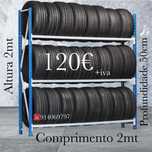 Estante pneus 2000Ax2000Cx50P 3 níveis prateleiras