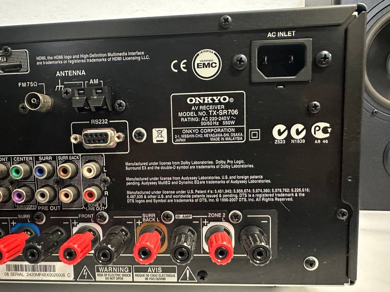 7.1 Amplituner Onkyo TX-SR706, 7*175 Watt, HDMI,