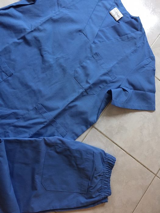 Pijama cirúrgico azul farda enfermeira médico auxiliar NOVO saúde