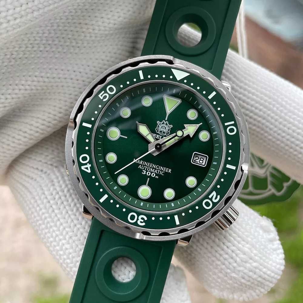 NOWY Steeldive SD1975 Green – Diver 300M – Tuna Homage + 2 paski