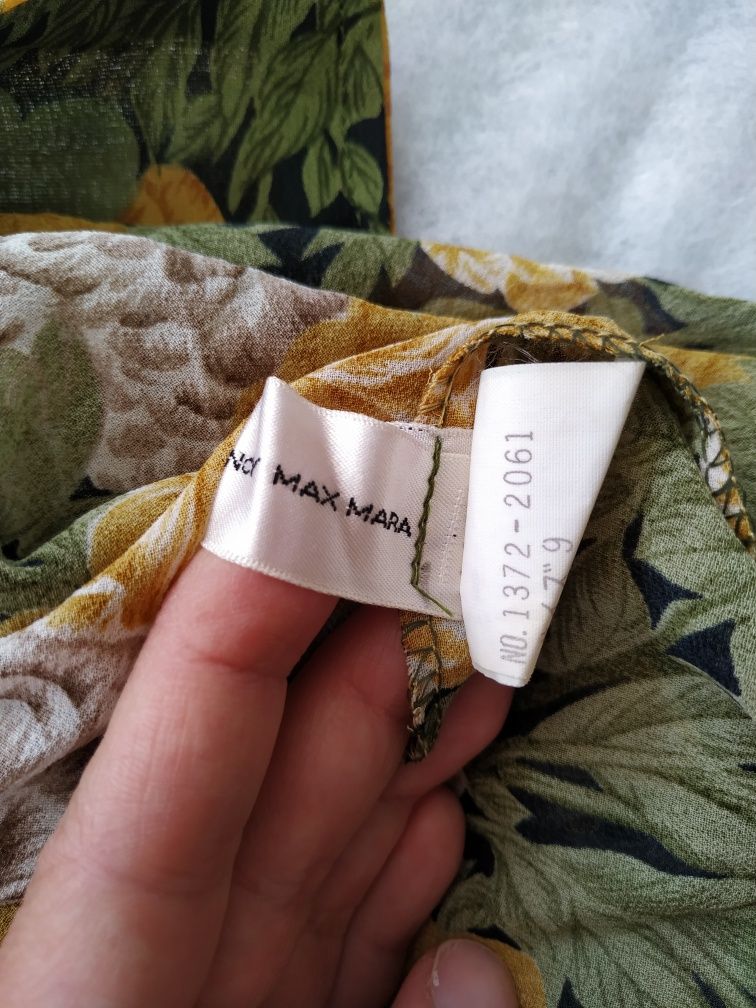 Koszula damska, Max Mara, vintage, M, krótki rękaw, kwiaty, wzór