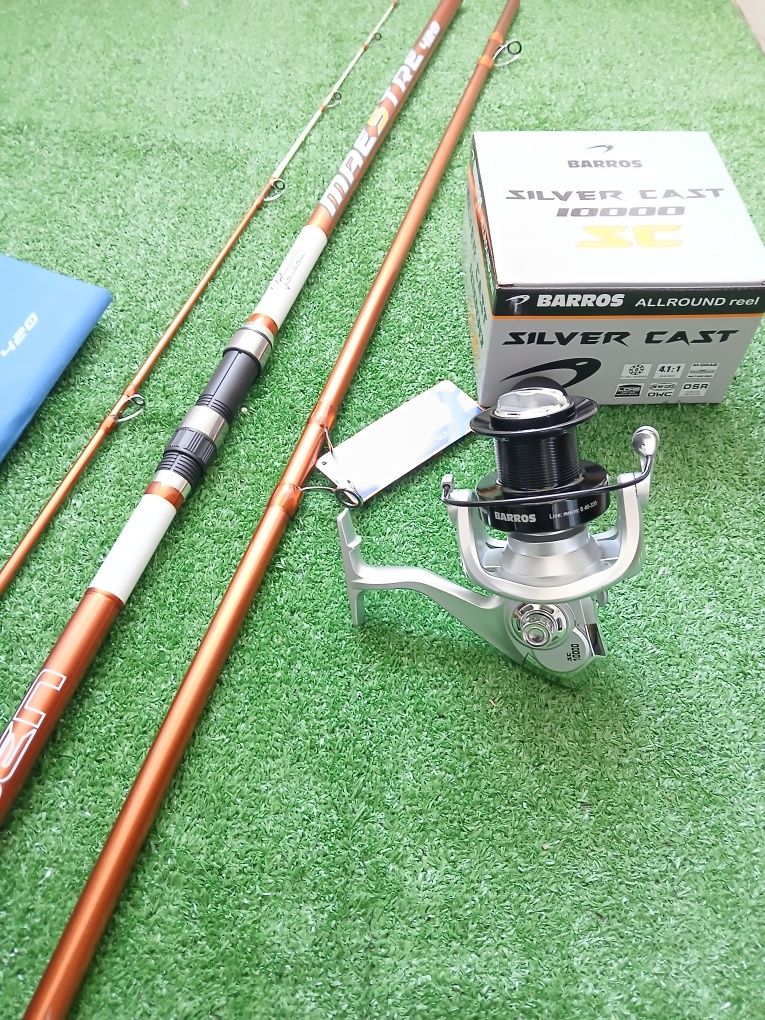 Cana pesca surfcasting com carreto Barros