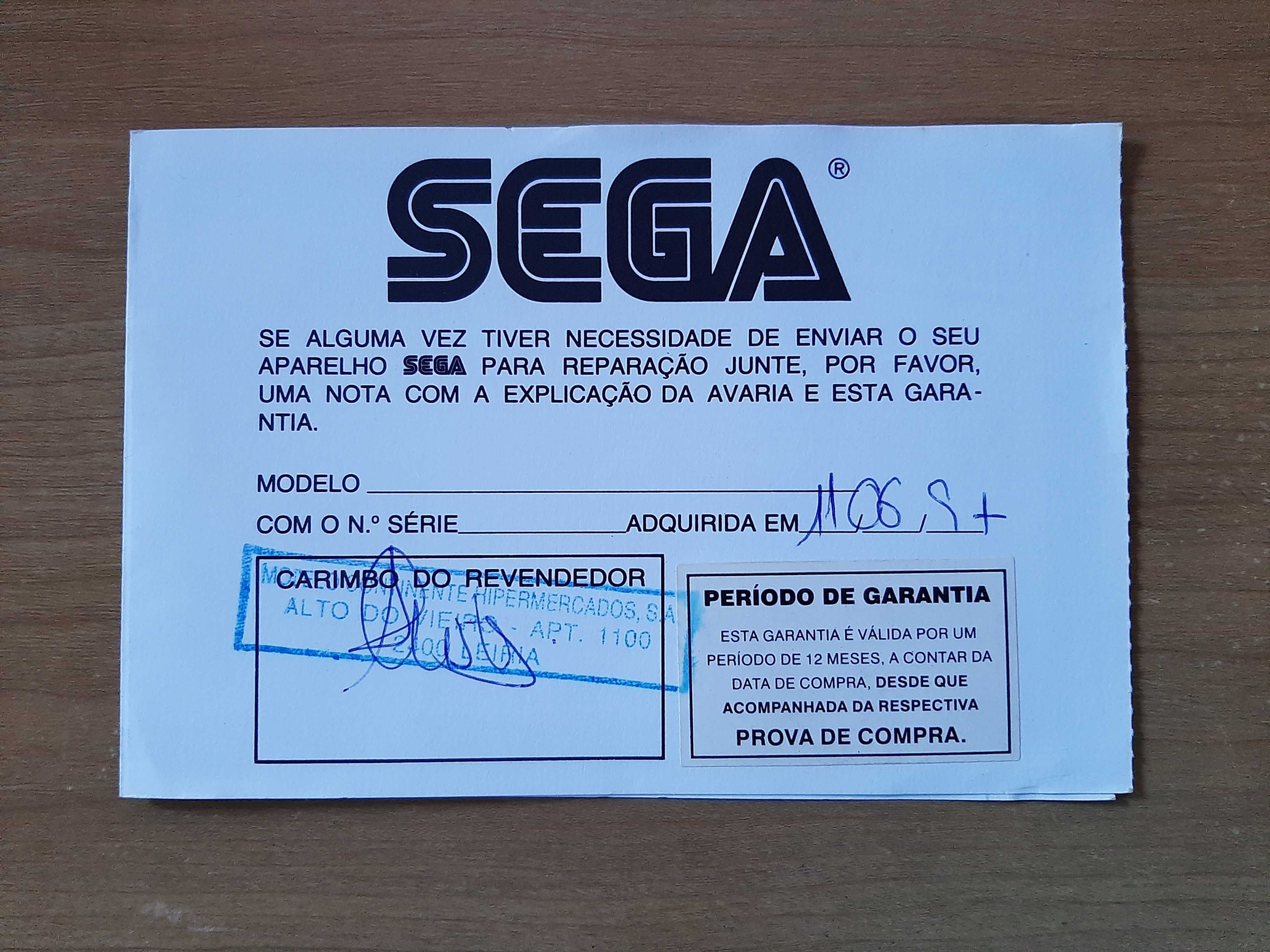 Garantia Sega Mega Drive