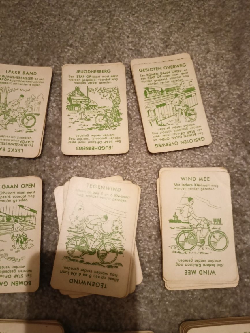 Karty do gry holenderskie Stap Op gra karciana rowerowa stare vintage