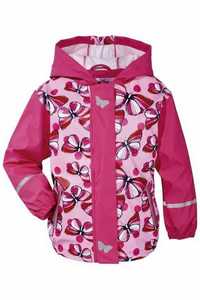 Куртка Lupilu водонепроникна рожева в метелики 86-92см