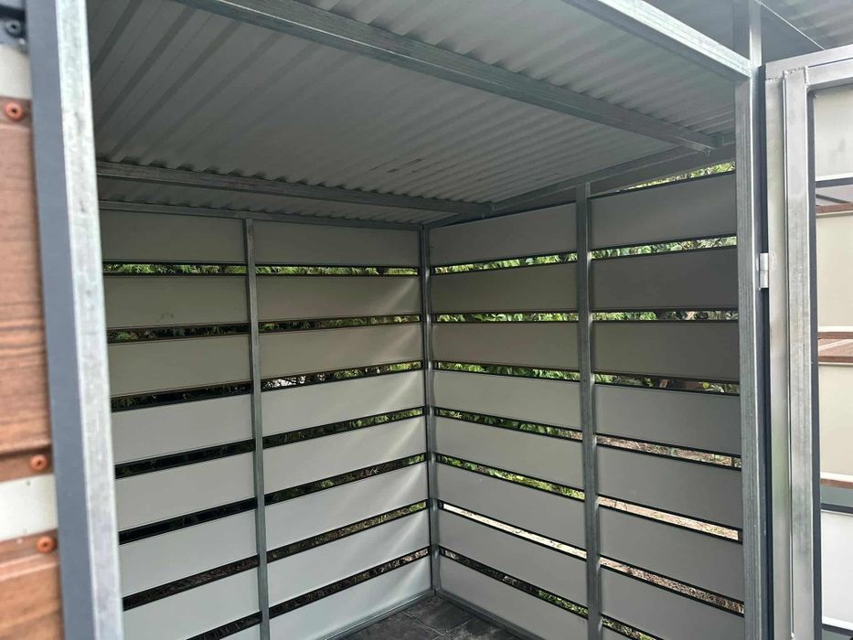 Wiata na śmieci. Pomieszczenie na śmieci. Wiatka śmietnikowa.